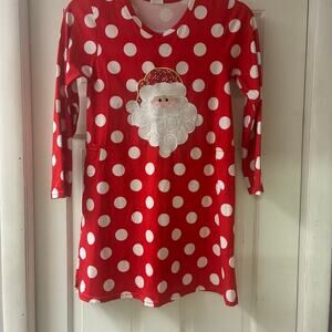 Girls Christmas dress polka dots Santa‎ girls 6xl or adult XS